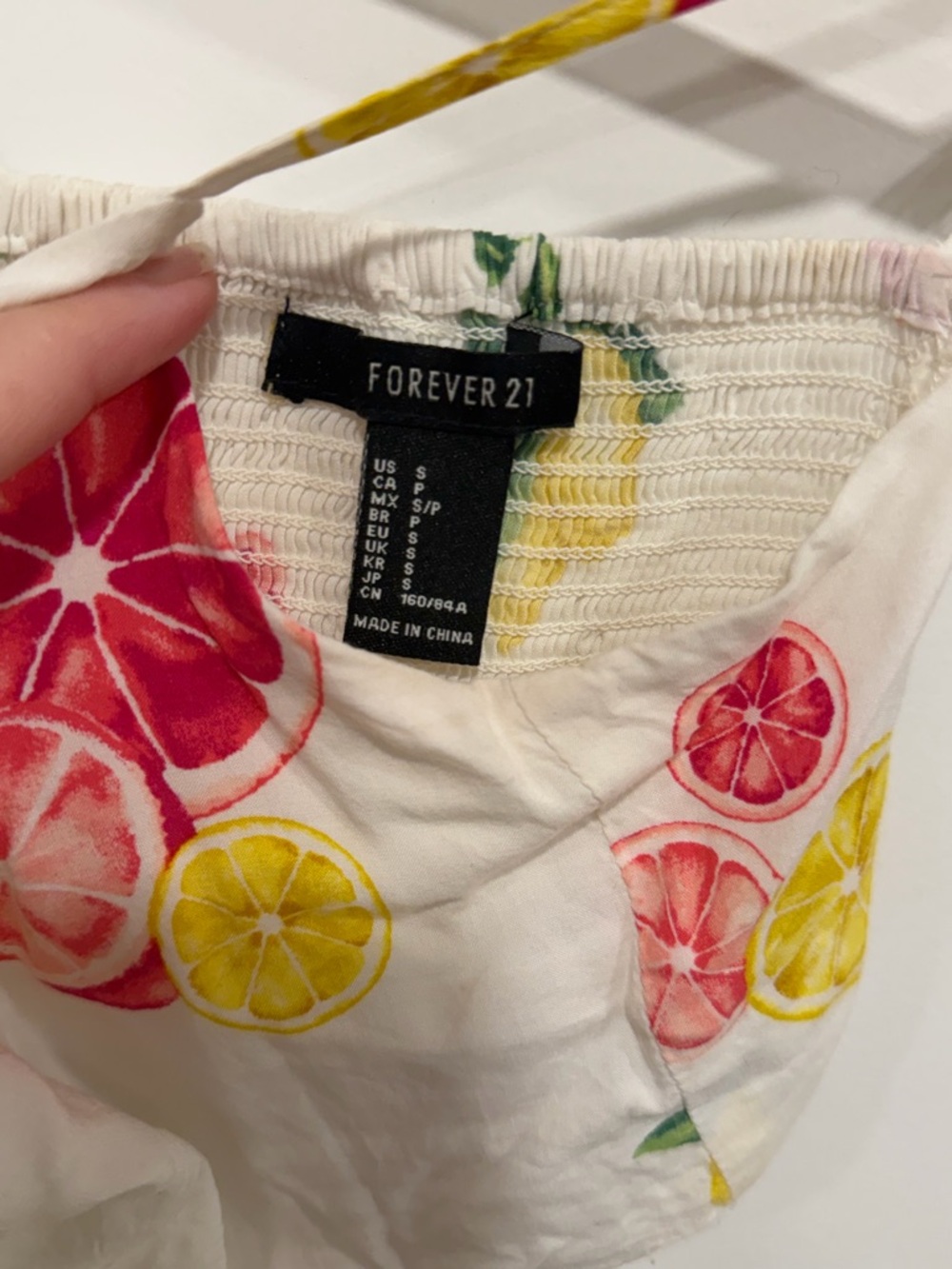 Forever 21 White Floral Cropped/Bra Top with Tie Detail - Picture 10 of 15